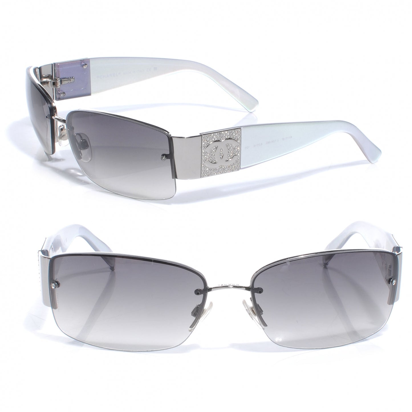 Crystal CC Logo Sunglasses 4117 B Light Blue