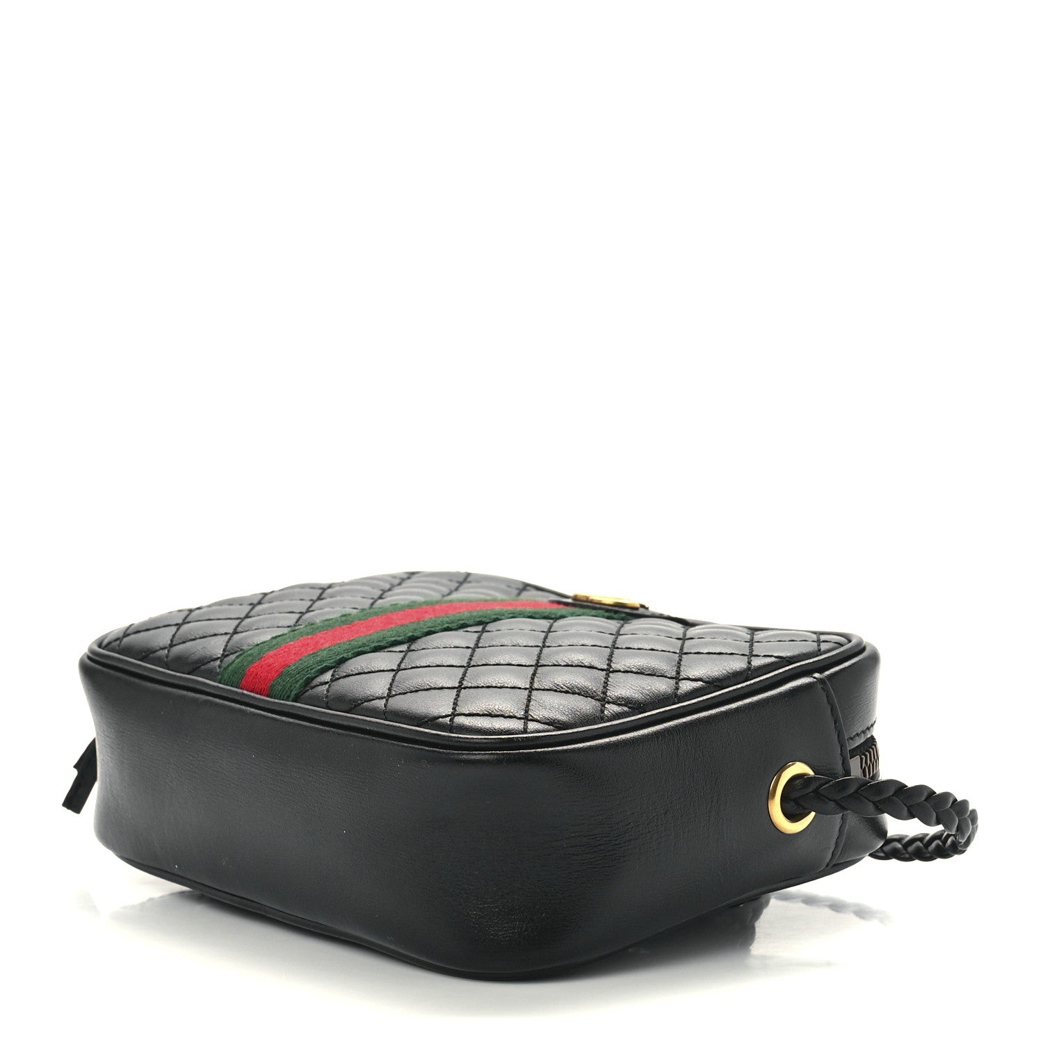 Gucci Calfskin Trapuntata Web Mini GG Shoulder Bag Black 8 of 10