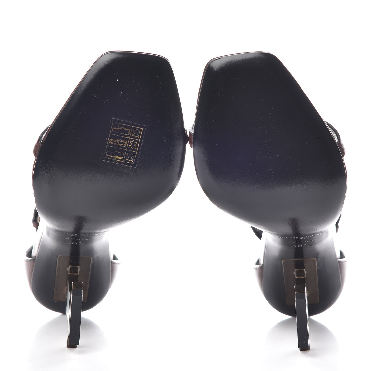 Saint Laurent Calfskin Opyum Sandals 35.5 Brown 5 of 9