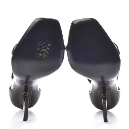 Saint Laurent Calfskin Opyum Sandals 35.5 Brown 5 of 9
