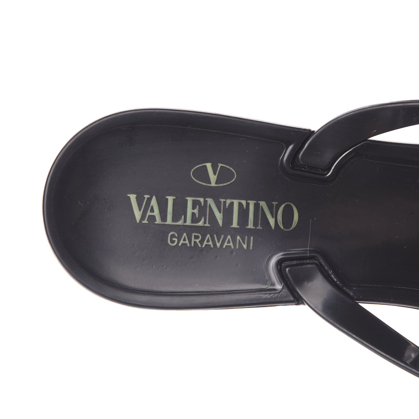 PVC Jelly Rockstud Bow Thong Sandals 41 Black