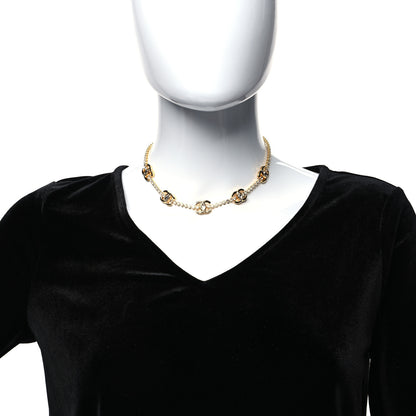 Chanel Metal Crystal CC Marquise Choker Gold 1 of 5