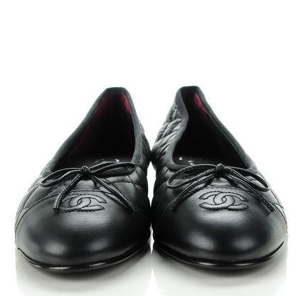Chanel Quilted Lambskin CC Ballerina Flats 41.5 Black 2 of 8