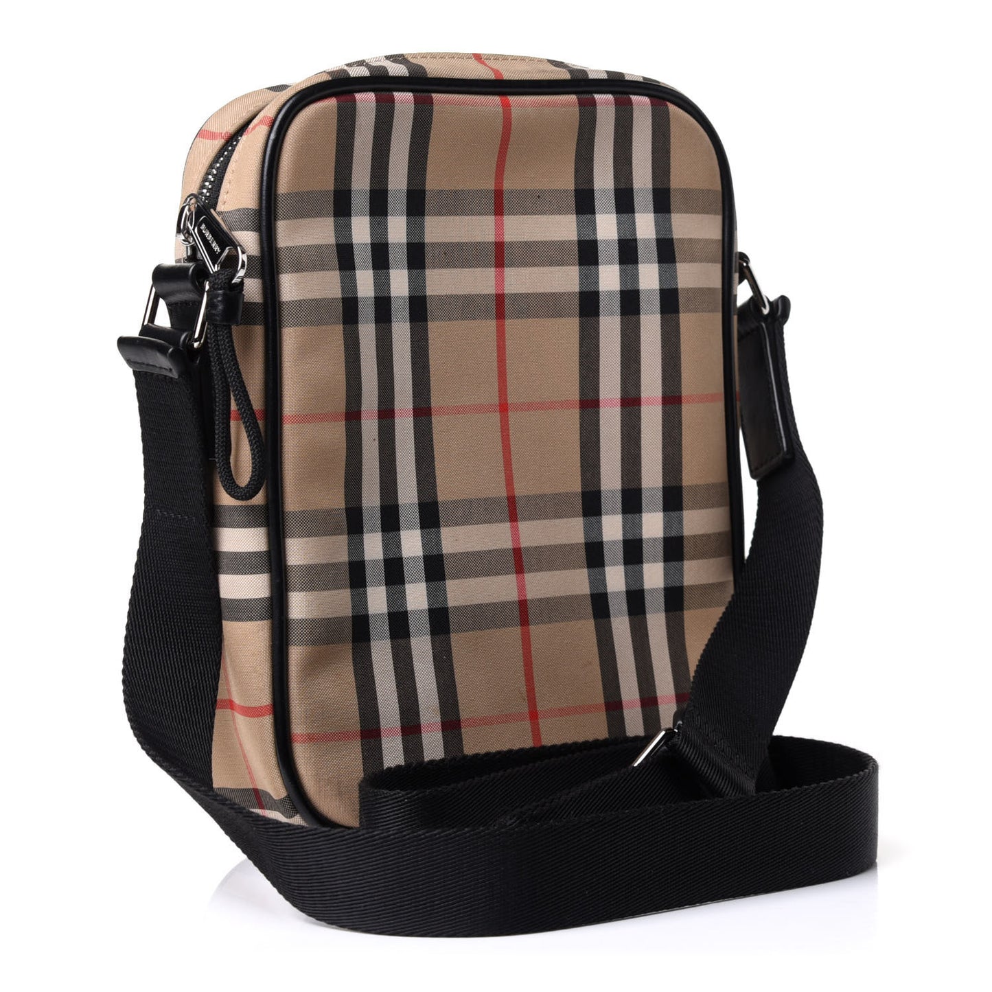 Canvas Calfskin Vintage Check Freddie Crossbody Bag Archive Beige