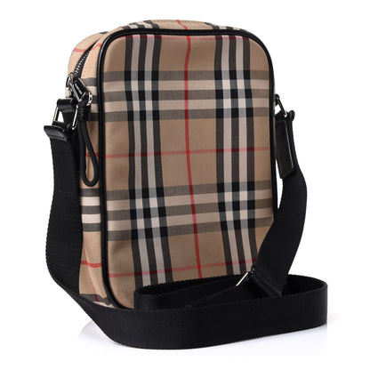 Burberry Canvas Calfskin Vintage Check Freddie Crossbody Bag Archive Beige 4 of 12