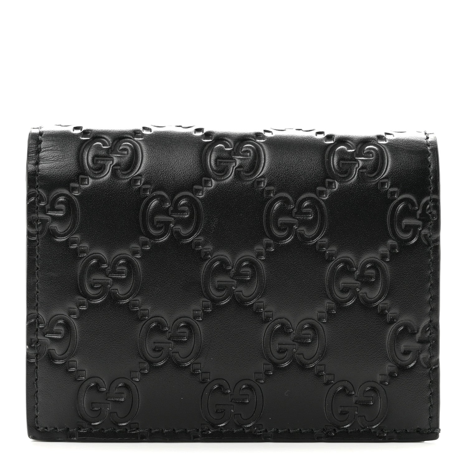 Gucci Guccissima Card Case Wallet Black 1 of 8