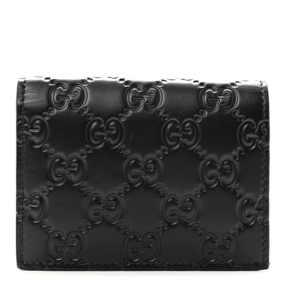 Gucci Guccissima Card Case Wallet Black 1 of 8