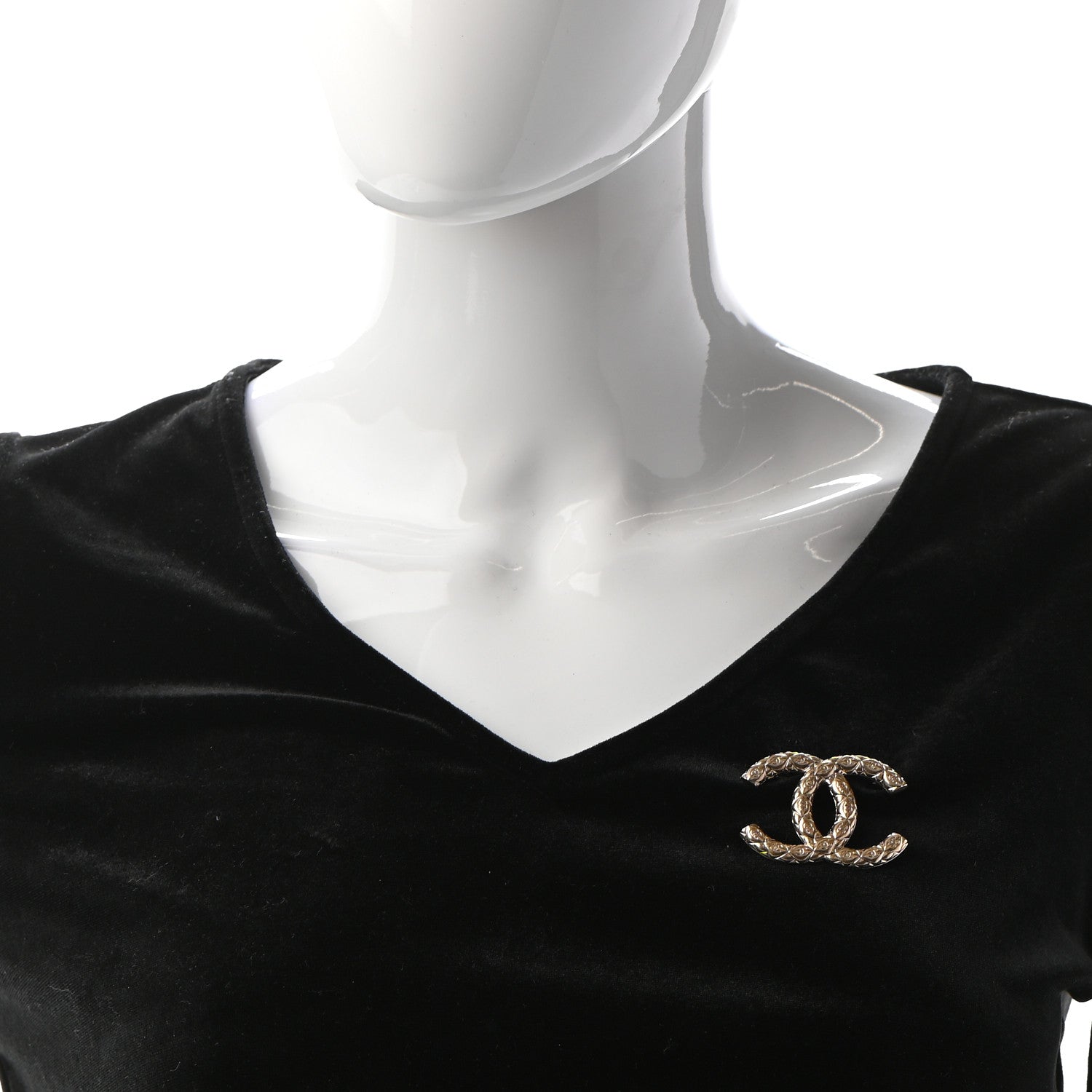 Chanel Metal CC Diamond Quilted Brooch Light Gold 2 of 5