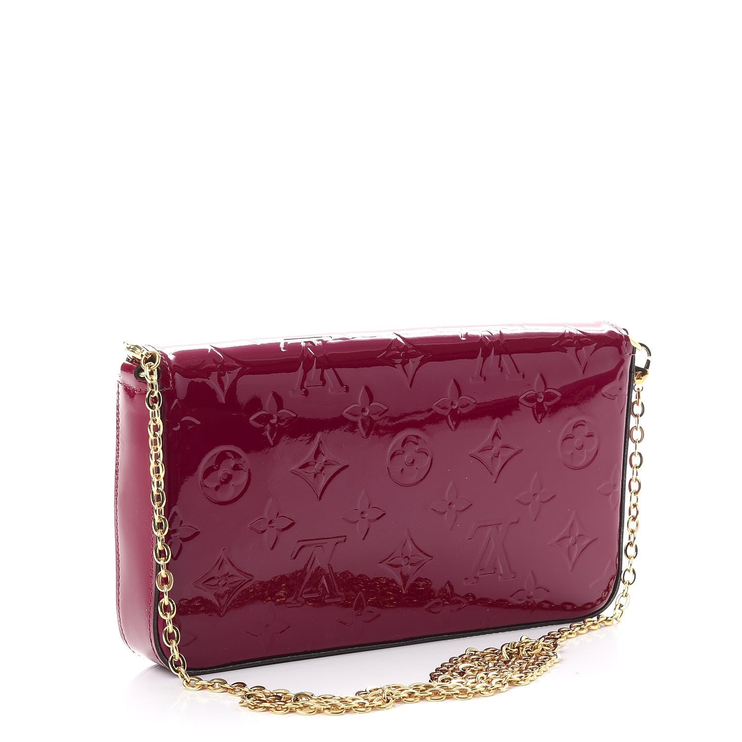 Louis Vuitton Vernis Felicie Chain Wallet Magenta 4 of 11
