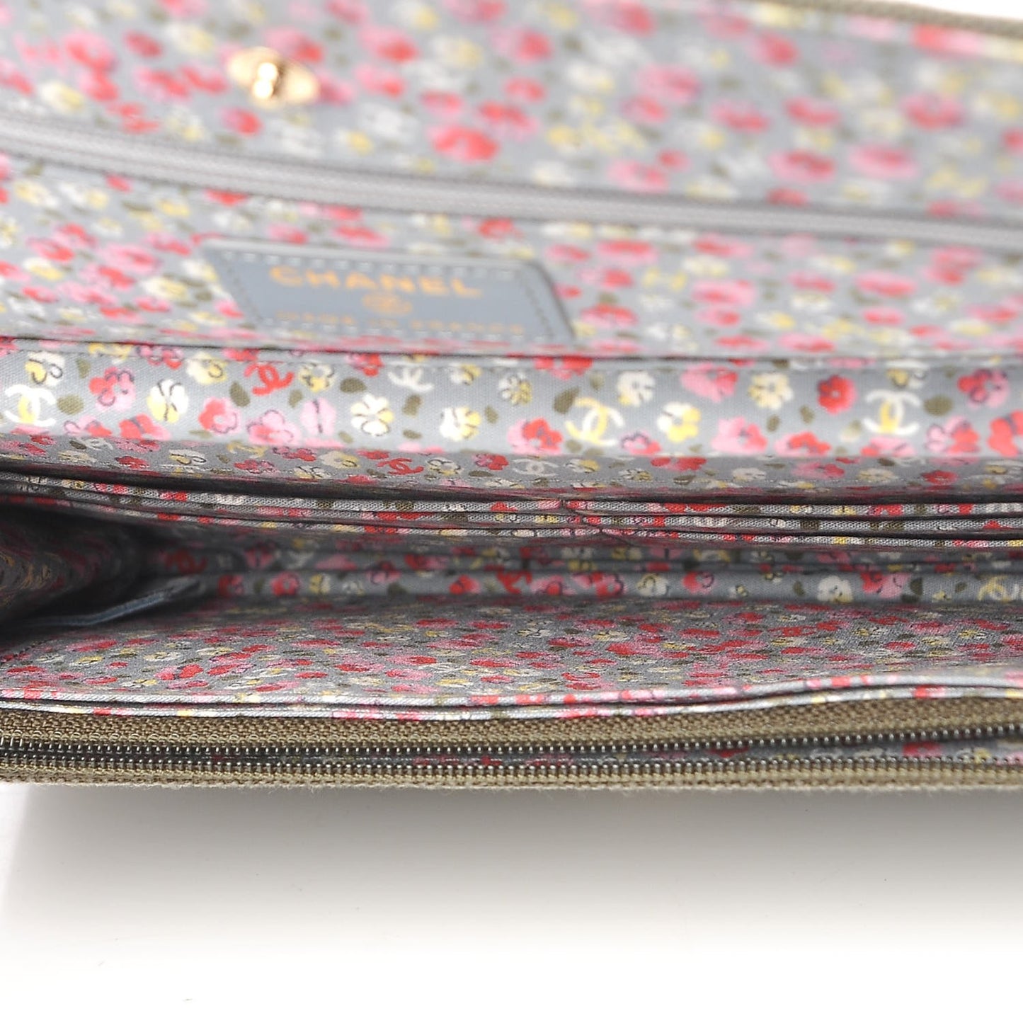 Canvas Quilted Coco Cuba Charms Wallet On Chain WOC Khaki