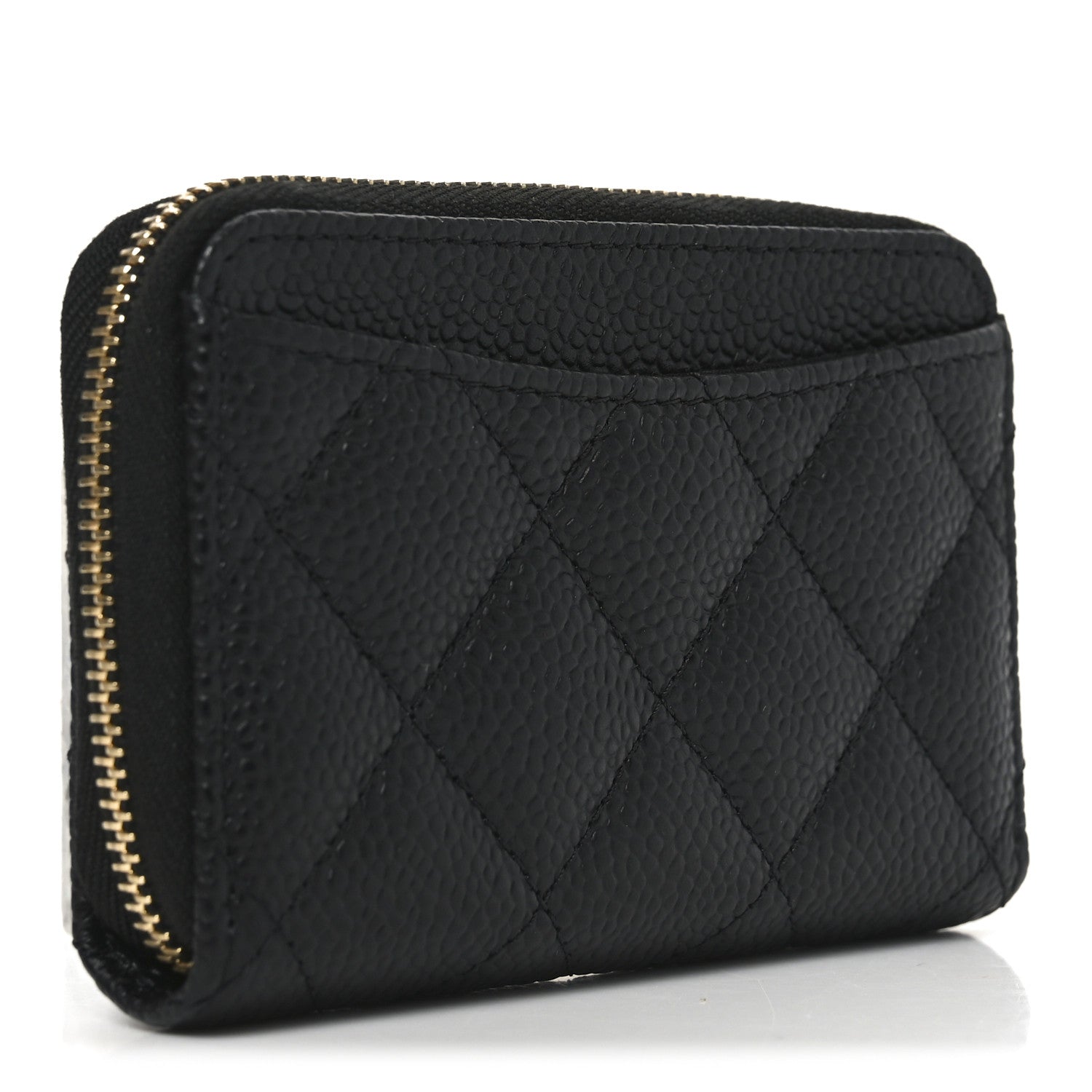 Chanel Caviar Quilted Zip Coin Purse Black 3 of 8
