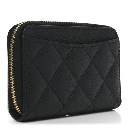 Chanel Caviar Quilted Zip Coin Purse Black 3 of 8