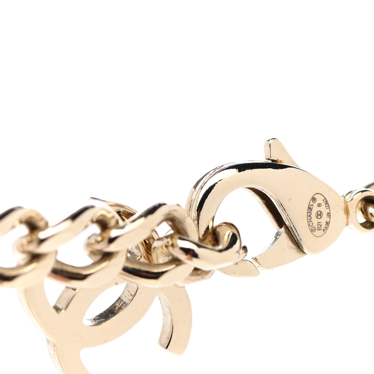 Chanel Metal Lambskin CC Square Choker Gold Black White 5 of 7