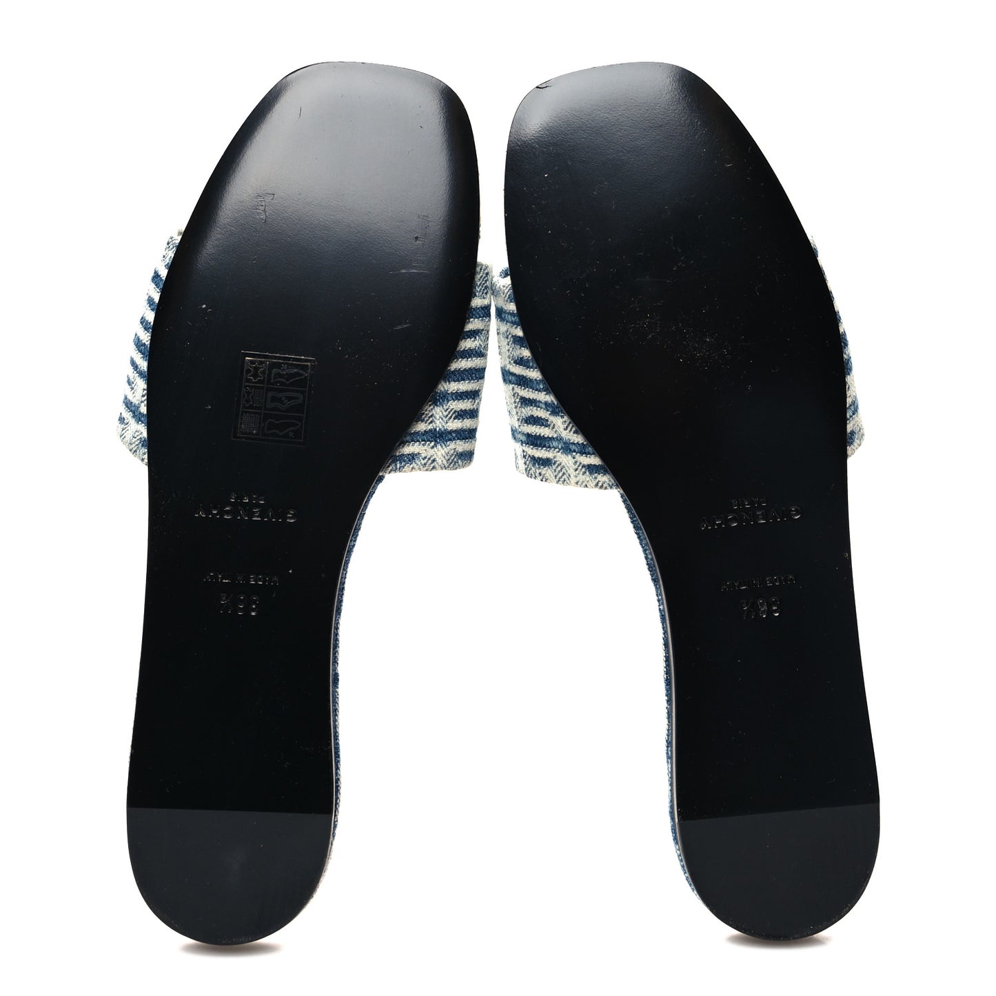 Jacquard 4G Logo Mule Slide Sandals 36.5 Denim Blue