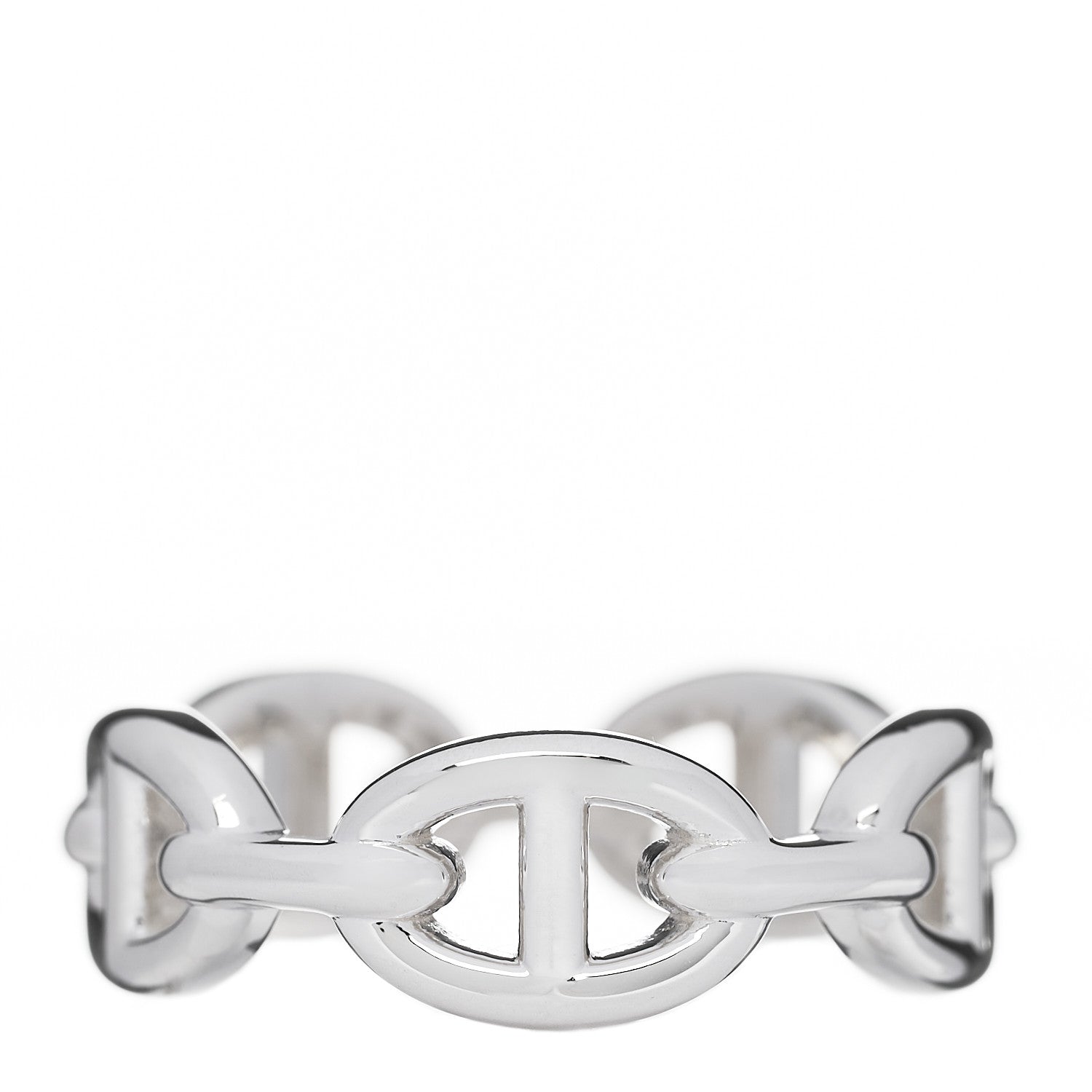 Hermes Sterling Silver PM Chaine d'Ancre Enchainee Band Ring 56 7.5 1 of 5