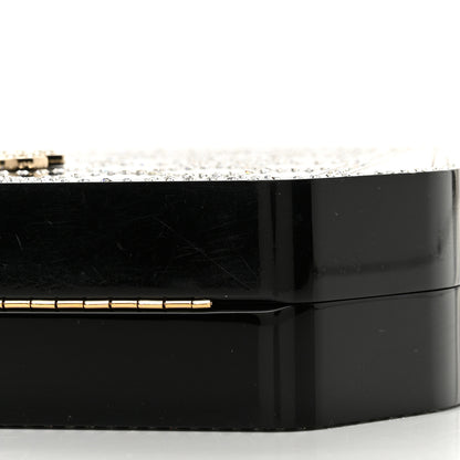 Chanel Plexiglass Crystal Quilted Minaudiere Clutch Black White 10 of 18