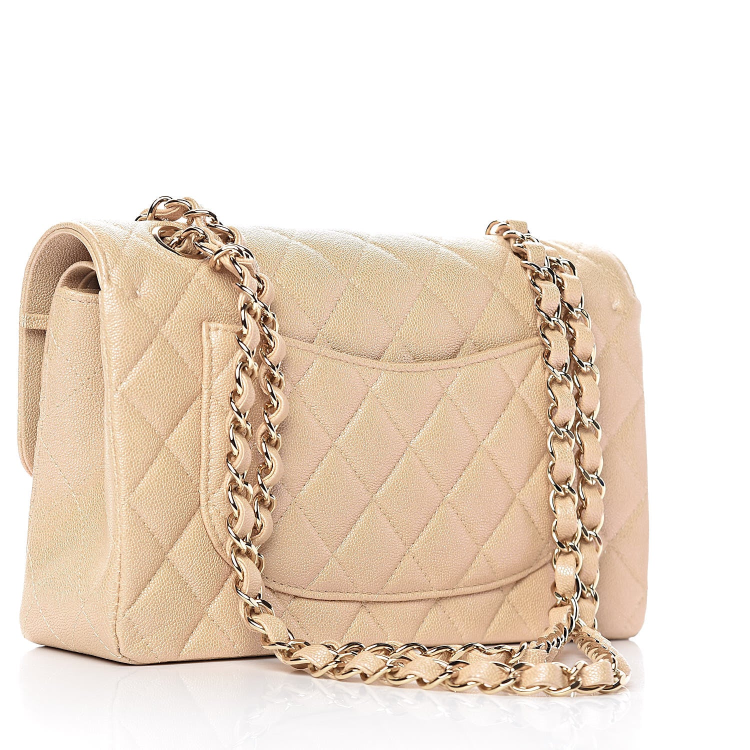 Chanel Iridescent Caviar Quilted Small Double Flap Beige 3 of 11