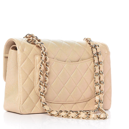 Chanel Iridescent Caviar Quilted Small Double Flap Beige 3 of 11