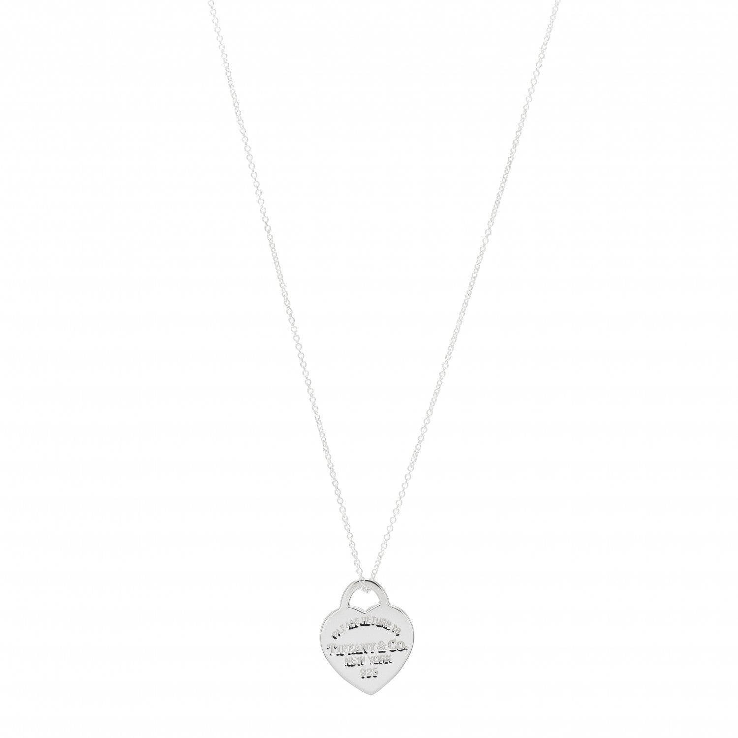 Tiffany Sterling Silver Small Return to Tiffany Heart Pendant Necklace 1 of 4