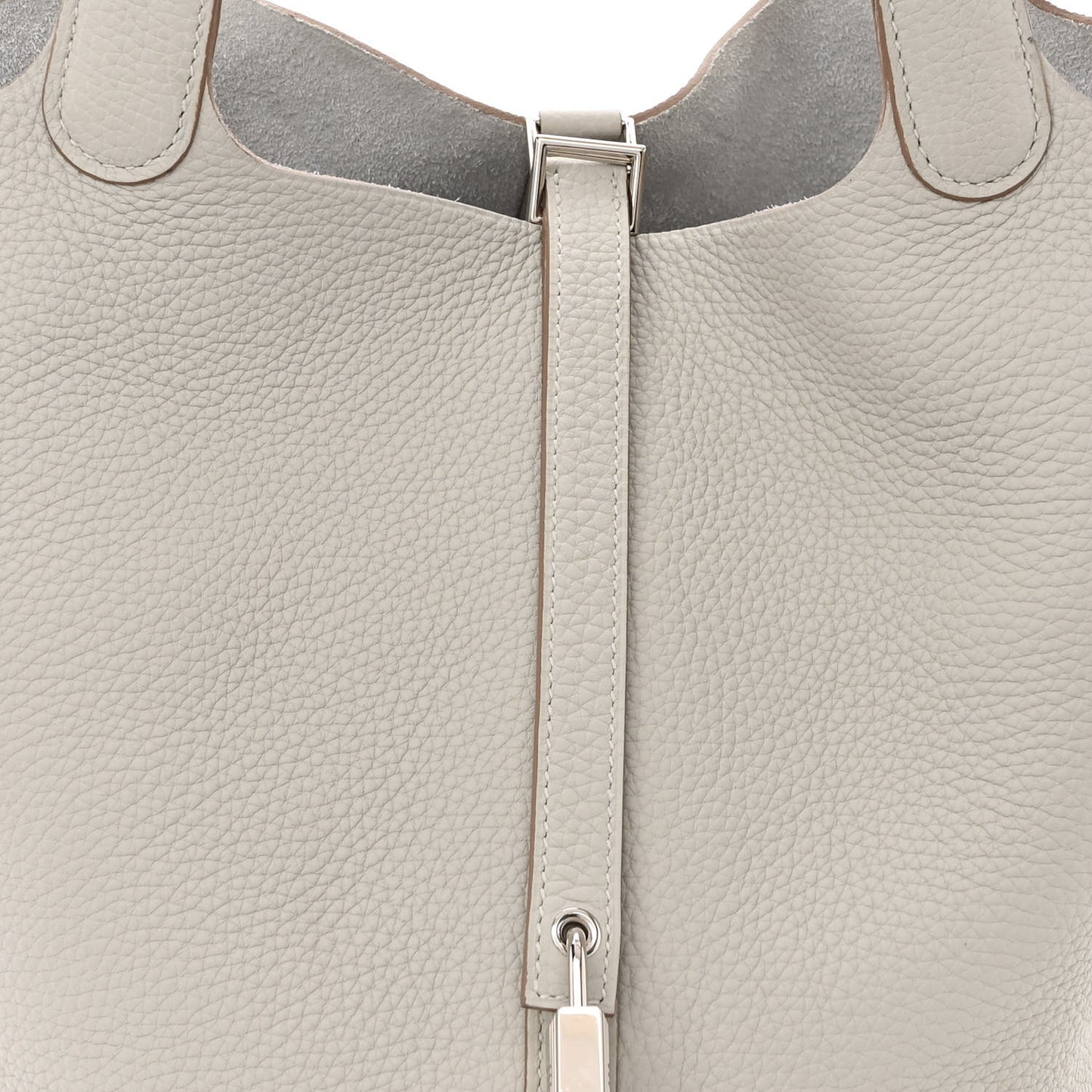 Taurillon Clemence Picotin Lock 22 MM Gris Perle