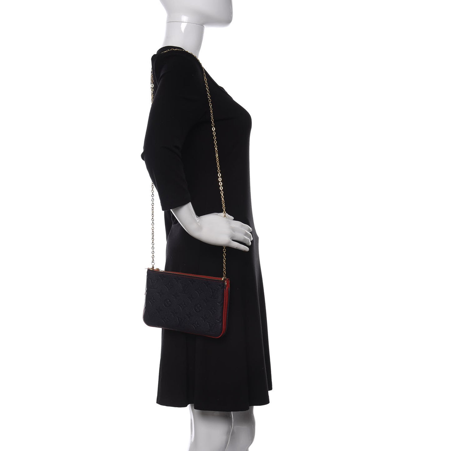 Empreinte Double Zip Pochette Marine Rouge