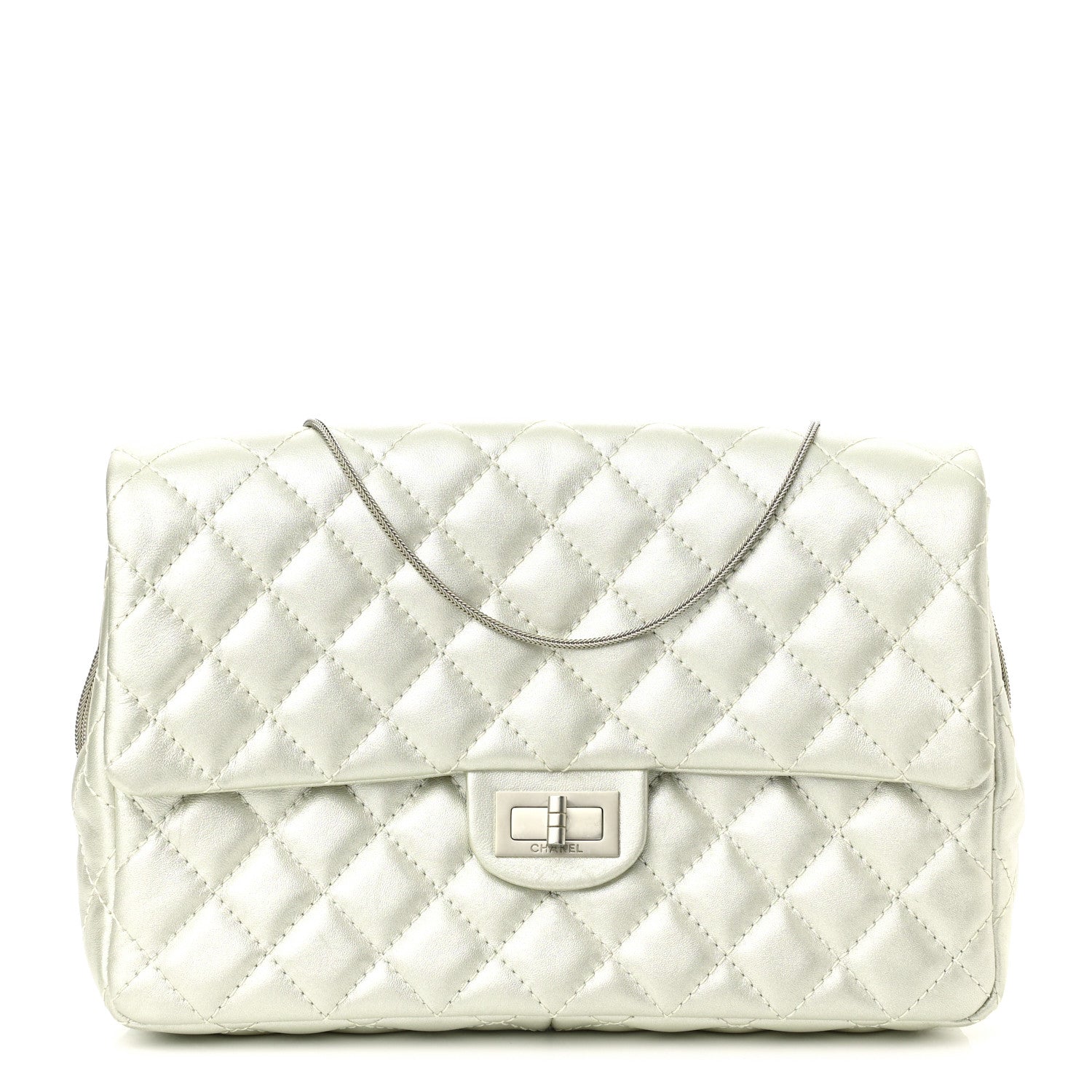 Chanel Metallic Calfskin Quilted 2.55 Reissue Clutch Silver 1 of 11