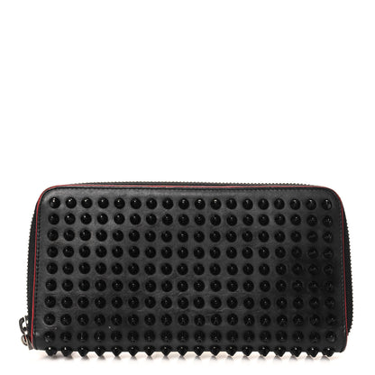 Christian Louboutin Calfskin Panettone Spiked Zip Around Wallet Black 1 of 12