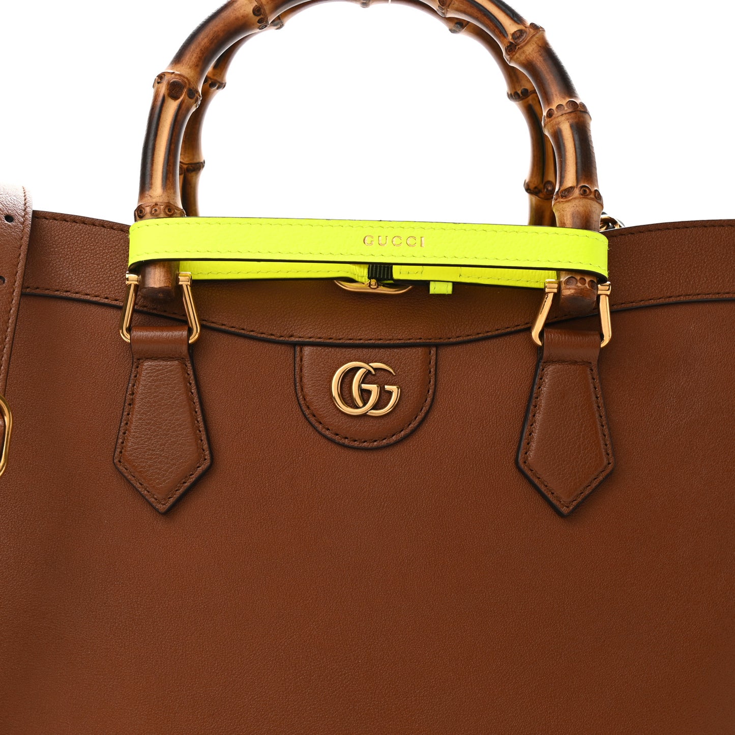 Wonka Grain Calfskin Medium Diana Tote Bag Cuir Yellow Fluo
