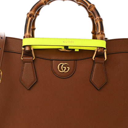 Gucci Wonka Grain Calfskin Medium Diana Tote Bag Cuir Yellow Fluo 8 of 10