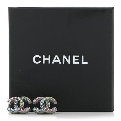 Chanel Ruthenium Crystal CC Earrings Multicolor 5 of 5
