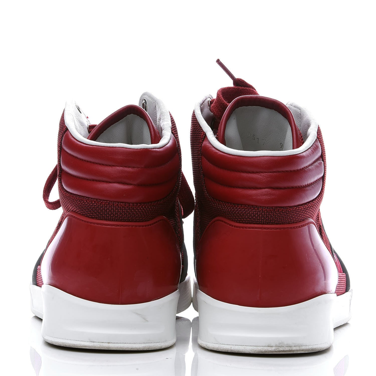 Gucci Baling Fabric Nappa Moorea Interlocking G Mens High Top Sneakers 9 Rosso Griggio 5 of 8