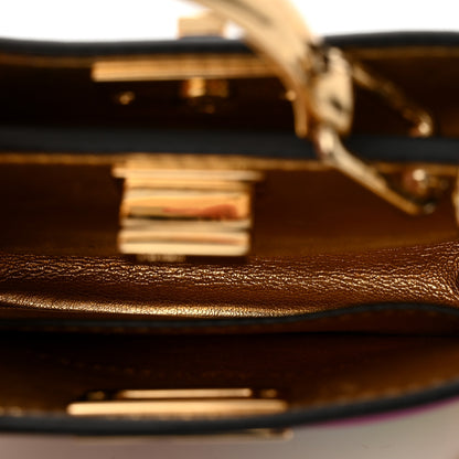 Fendi Nappa Rainbow Inlay Nano Peekaboo Maxi Handle Satchel Azzurro Baby Multicolor 6 of 12