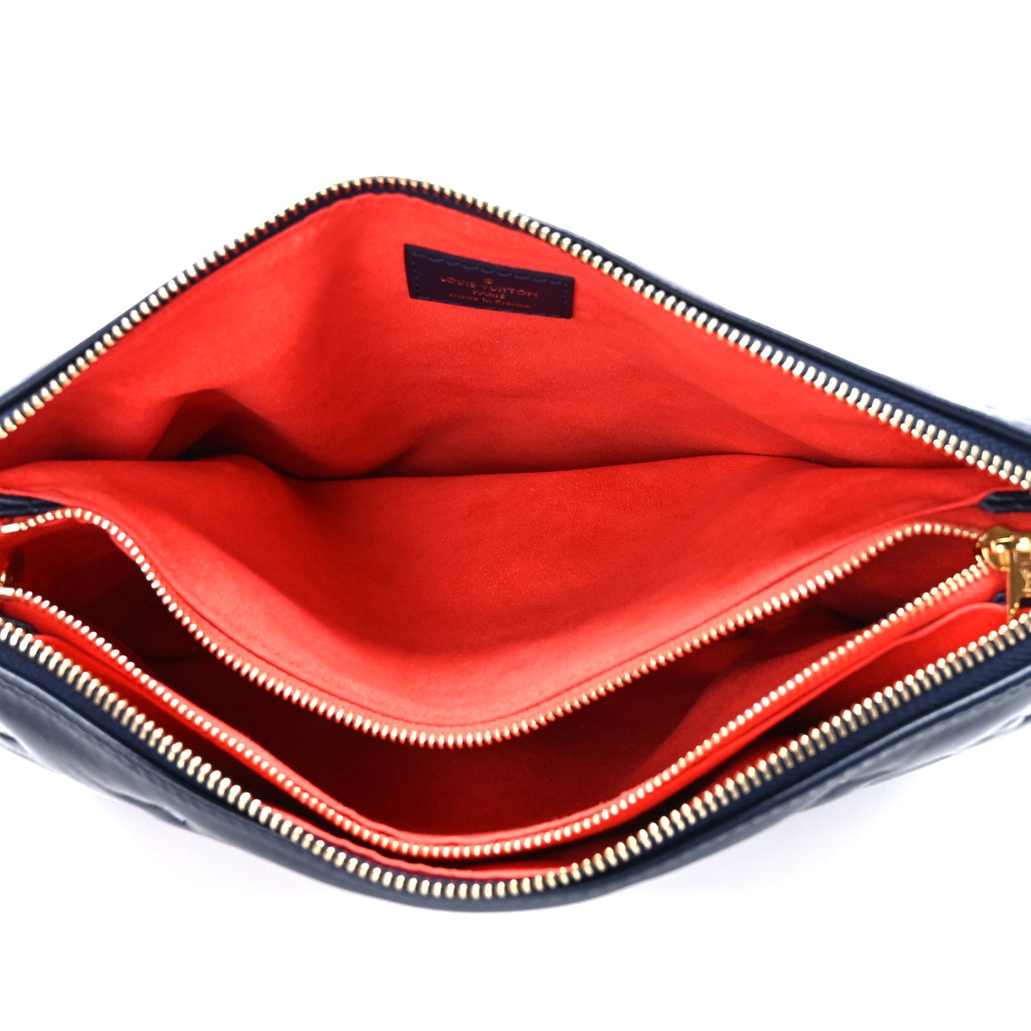Lambskin Embossed Monogram LV Garden Coussin PM Navy