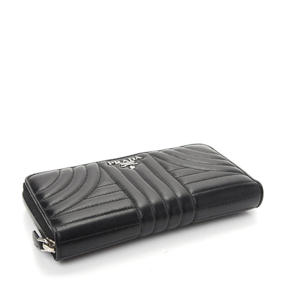 Prada Soft Calfskin Diagramme Zip Around Wallet Black 4 of 7