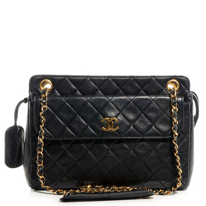 Chanel Lambskin Shoulder Bag Black 1 of 8