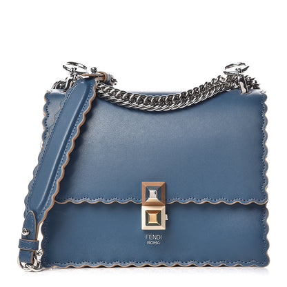 Fendi Vitello Liberty Scalloped Studded Small Kan I Shoulder Bag Balena 1 of 9