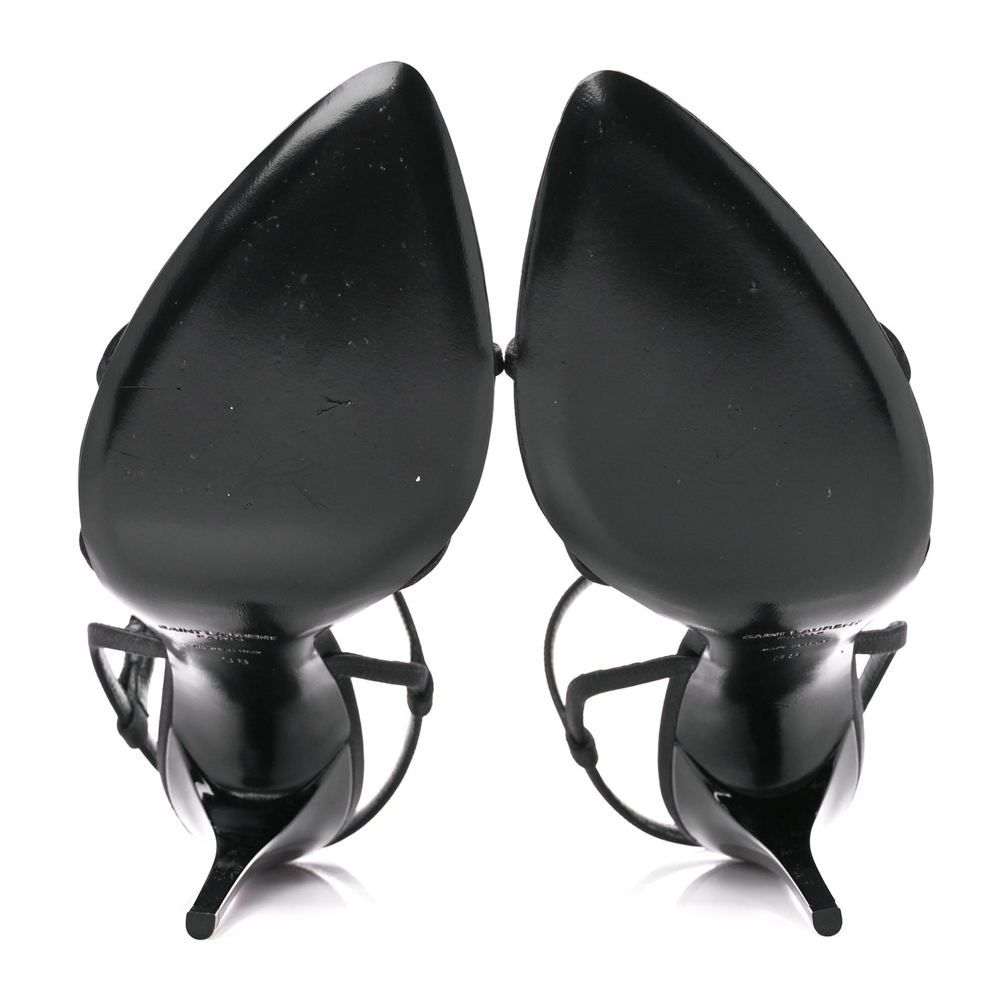 Crepe Satin Clara 110 Ankle Strap Sandals 38 Black