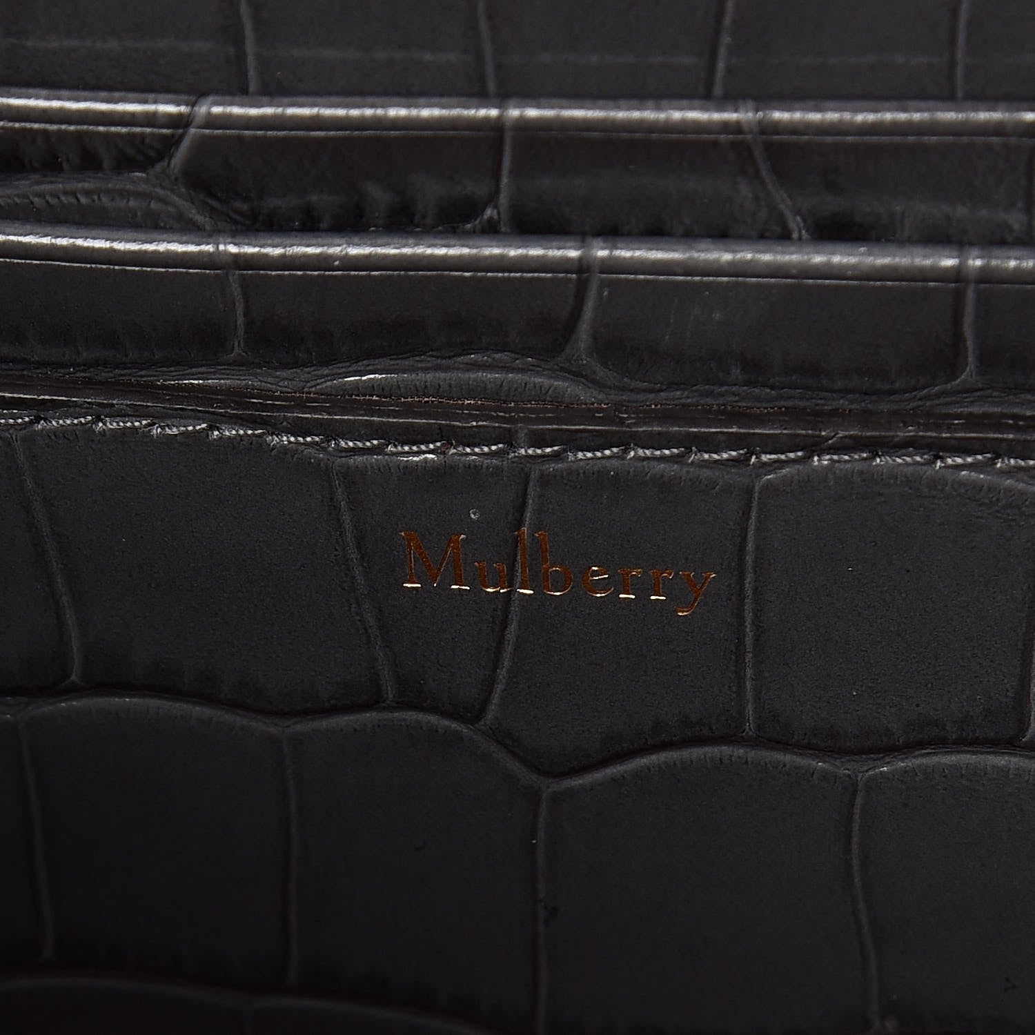 Mulberry Calfskin Crocodile Embossed Small Harlow Satchel 7 of 7