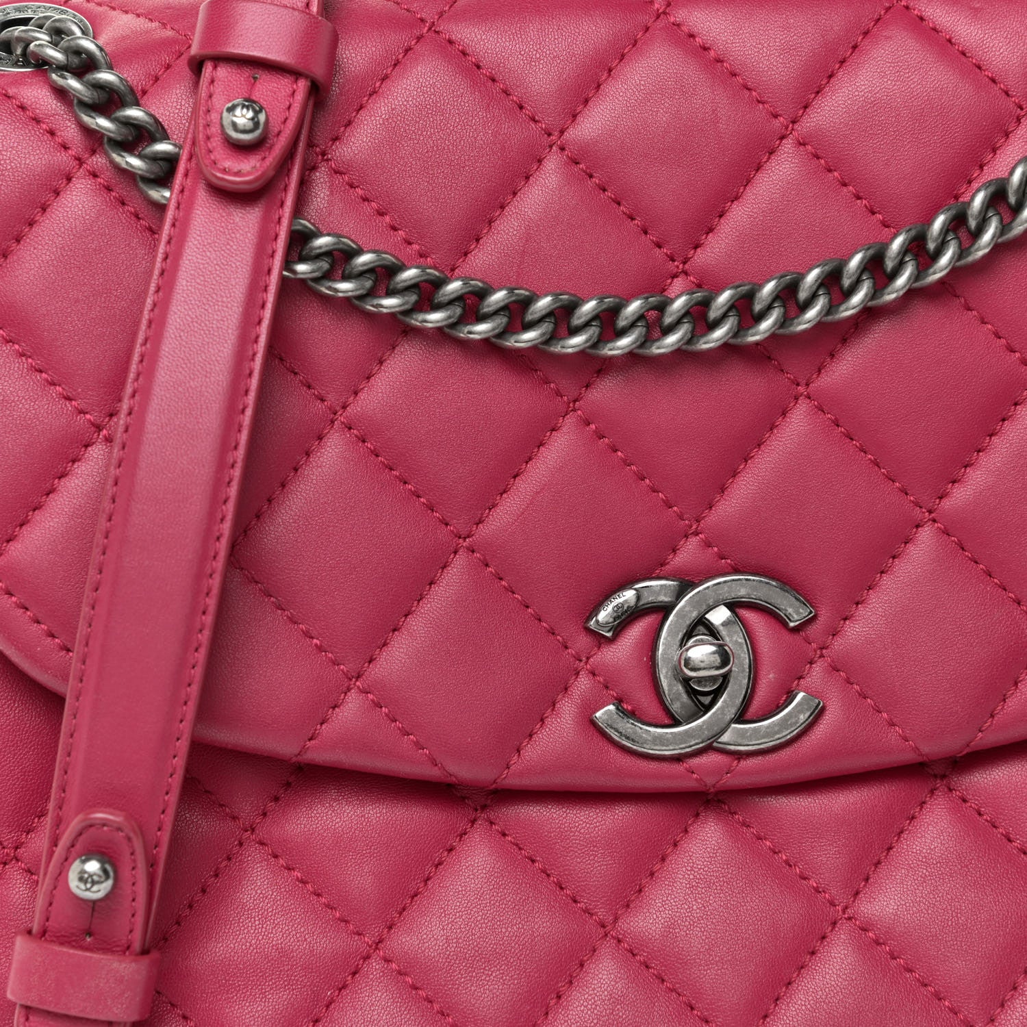 Chanel Lambskin Quilted Large Daily Supple Flap Dark Pink 9 of 27