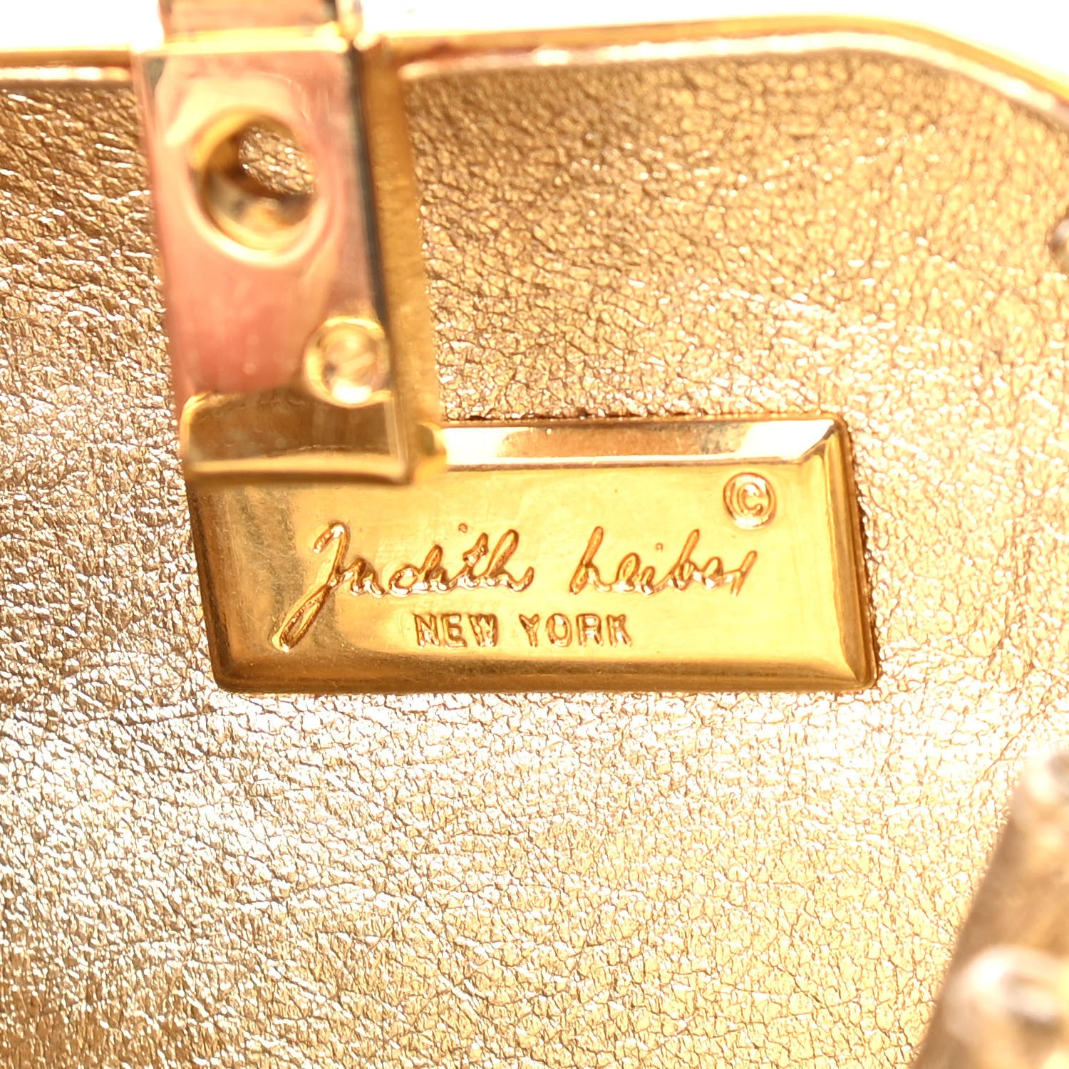 Judith Leiber Swarovski Crystal Minaudiere Clutch Gold Silver 5 of 7