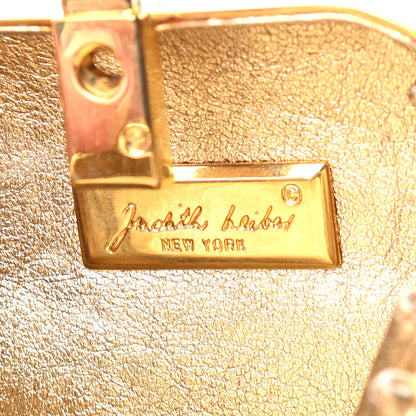 Judith Leiber Swarovski Crystal Minaudiere Clutch Gold Silver 5 of 7