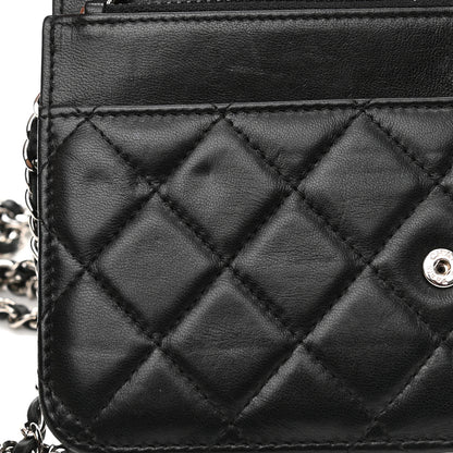 Chanel Lambskin Quilted Wallet On Chain WOC Black 14 of 16