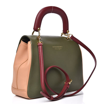 Burberry Trench Calfskin Medium DK88 Top Handle Bag Pale Clementine Moss Green 3 of 15