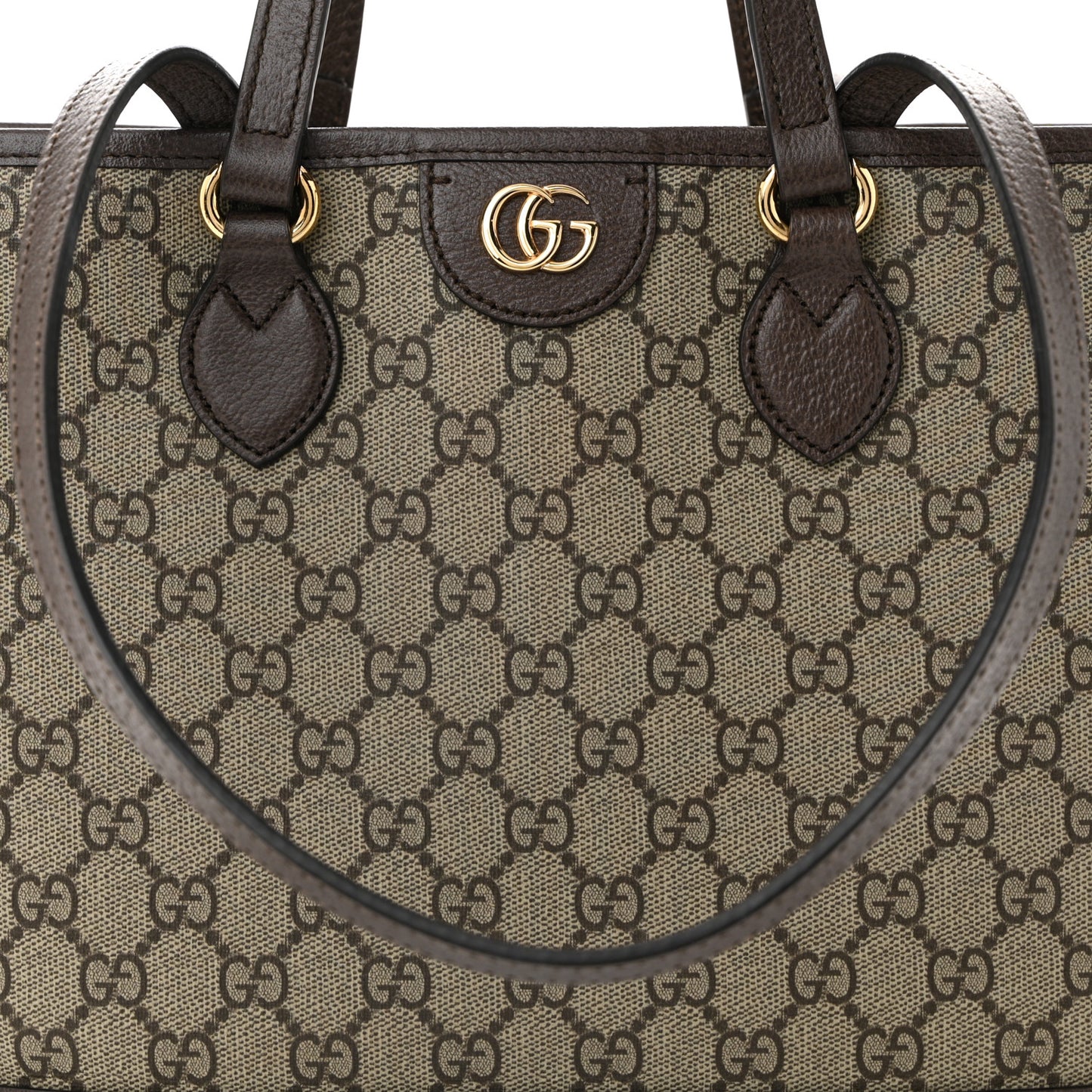 GG Supreme Monogram Textured Calfskin Small Ophidia Shoulder Tote Bag Beige Ebony New Acero