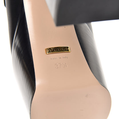 Gucci Malaga Kid Pearl Studded Vegas Platform Loafers 37.5 Black 6 of 9