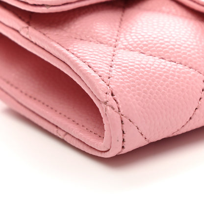 Chanel Caviar Quilted Flap Card Holder Wallet Light Pink 9 of 10