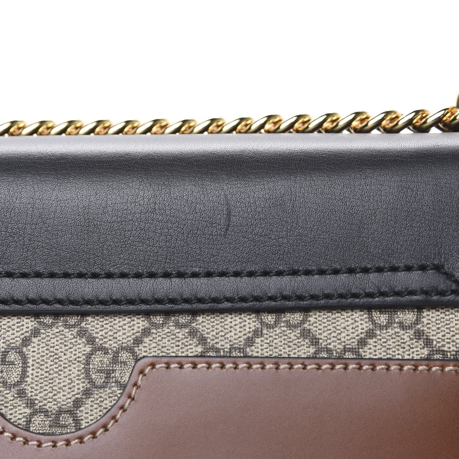 Gucci GG Supreme Monogram Calfskin Medium Padlock Shoulder Bag Beige Black Cuir 11 of 13