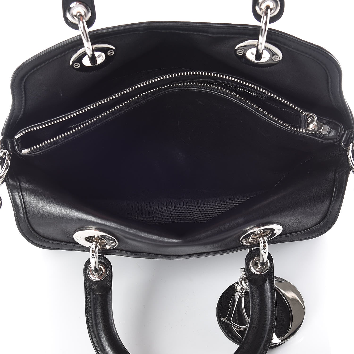 Christian Dior Lambskin Cannage Medium Granville Tote Black 8 of 20