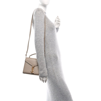 Saint Laurent Grain de Poudre Mini Classic Monogram Cassandra Top Handle Beige 2 of 9