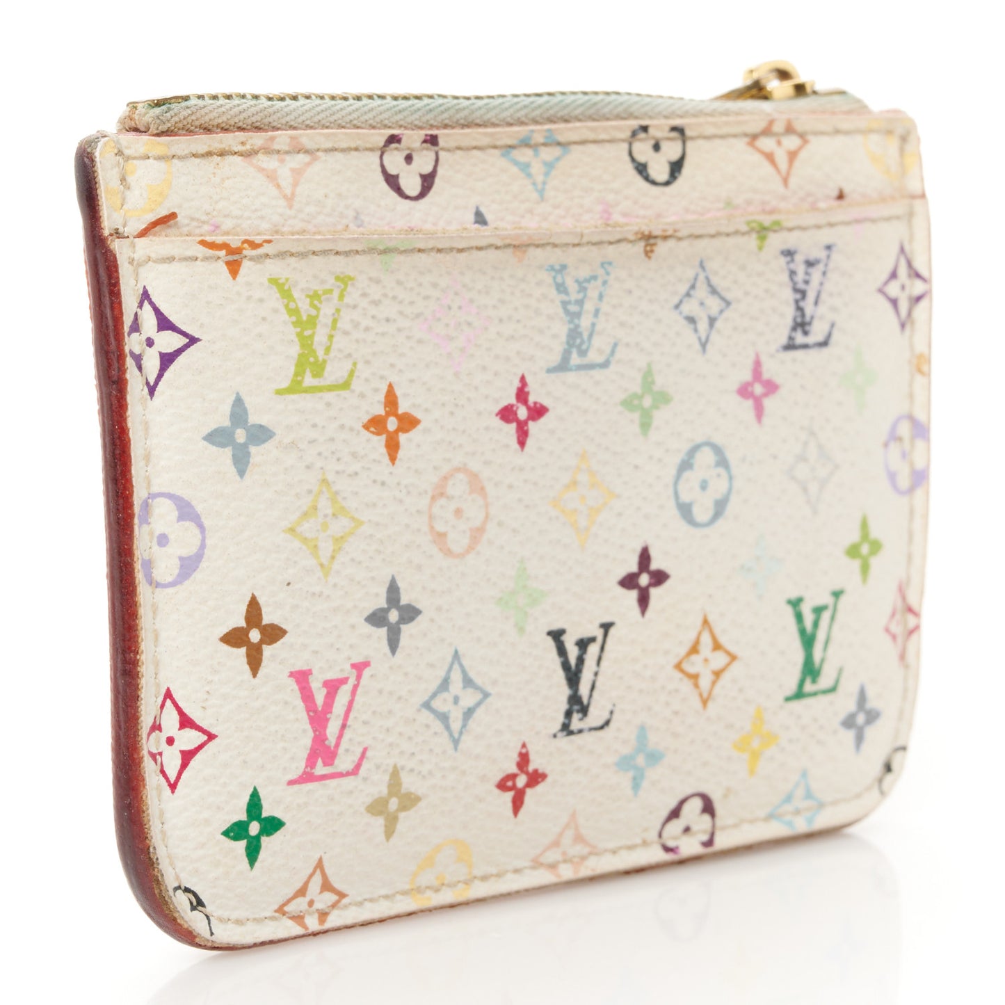 Monogram Multicolor Key Pouch White Litchi